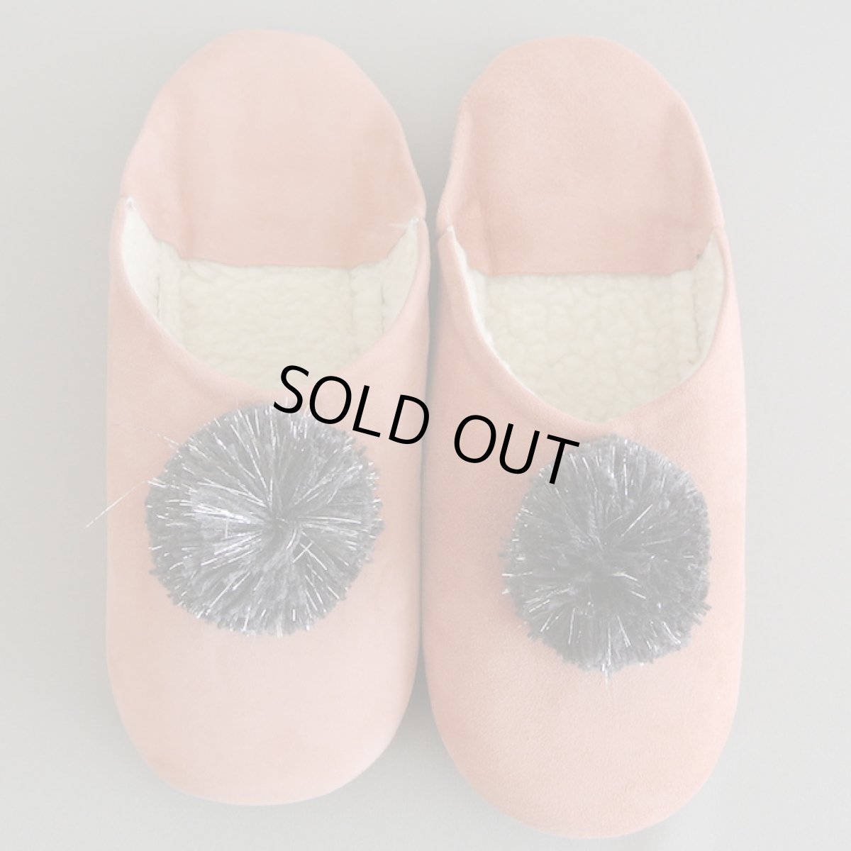 画像1: 【SALE】バブーシュ｜スウェード・レディース（くすみピンク×グレー）24〜25センチ ラッピング無料 (1)