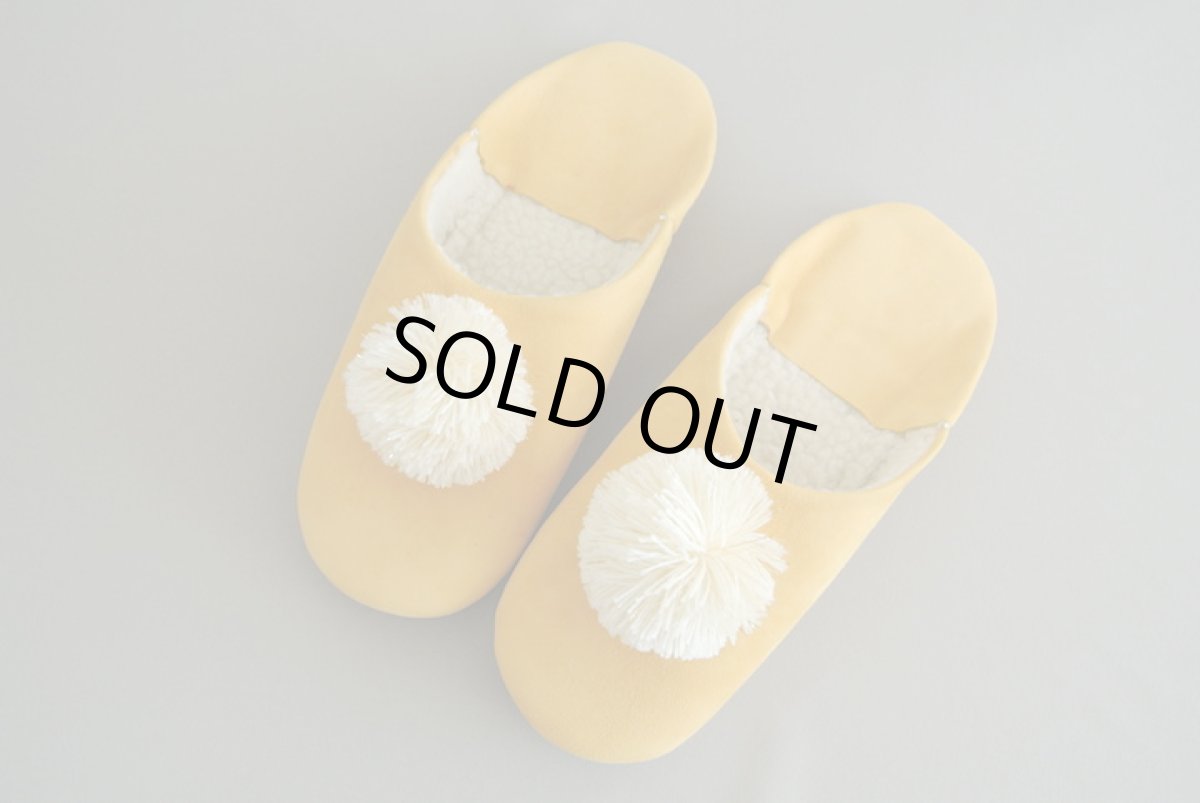 画像2: 【SALE】バブーシュ｜スウェード・レディース（イエロー×オフホワイト）ラッピング無料 (2)