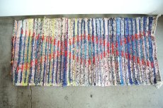 画像8: モロッコラグ｜ボシャルウィット・ブルー×レッド（約106×49cm） 一点もの　送料無料　美品 (8)