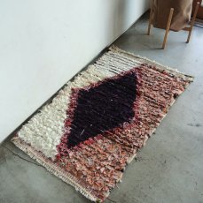 画像1: モロッコラグ｜ボシャルウィット・紫×ピンク（約92×57cm） 一点もの　送料無料　美品 (1)