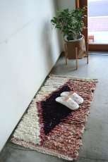 画像2: モロッコラグ｜ボシャルウィット・紫×ピンク（約92×57cm） 一点もの　送料無料　美品 (2)
