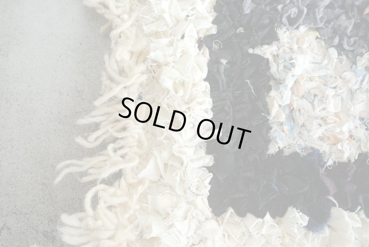 画像7: モロッコラグ｜ボシャルウィット・ホワイト×ピンク（約100×50cm） 一点もの　送料無料　美品 (7)