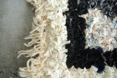 画像7: モロッコラグ｜ボシャルウィット・ホワイト×ピンク（約100×50cm） 一点もの　送料無料　美品 (7)