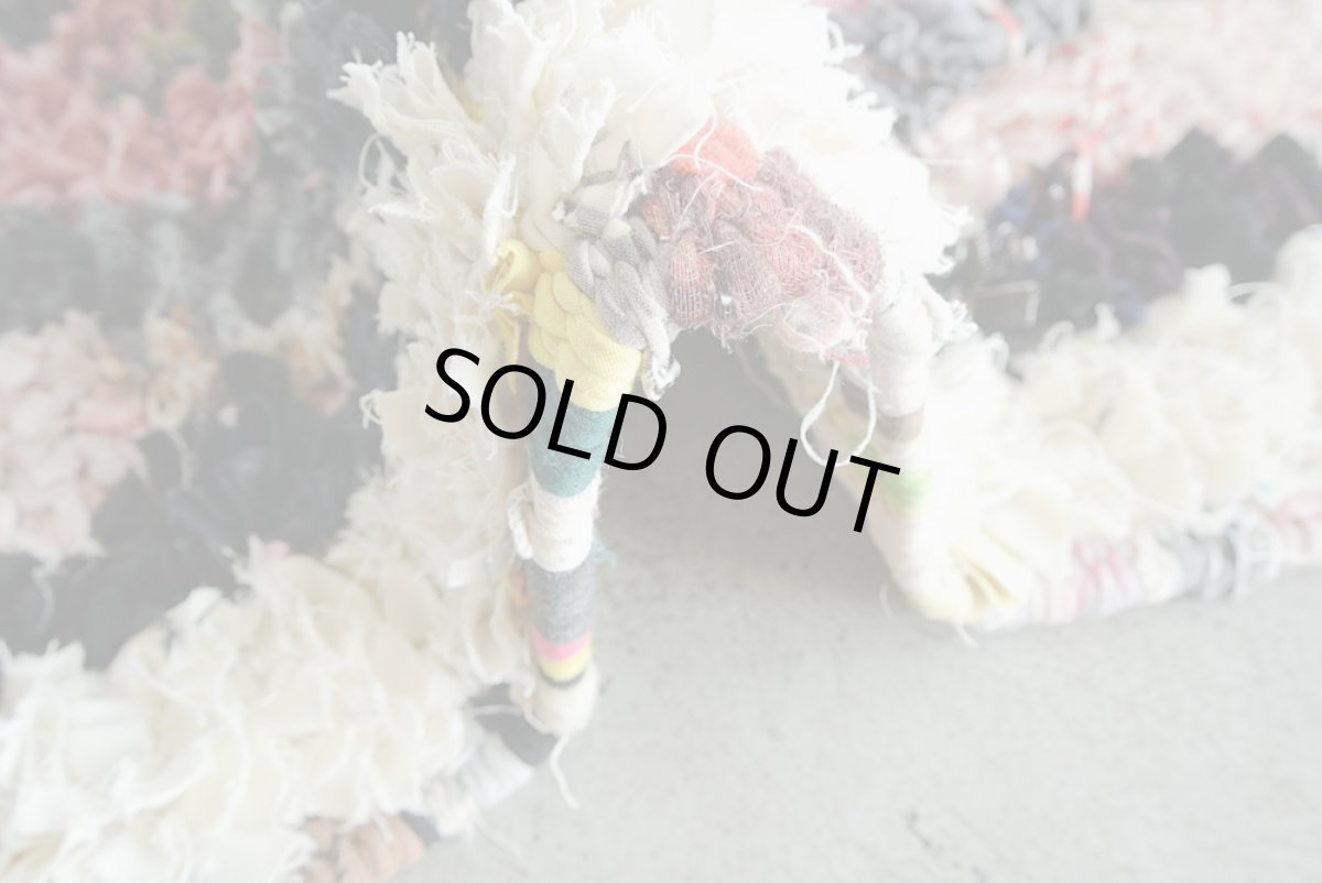 画像8: モロッコラグ｜ボシャルウィット・ホワイト×ピンク（約100×50cm） 一点もの　送料無料　美品 (8)