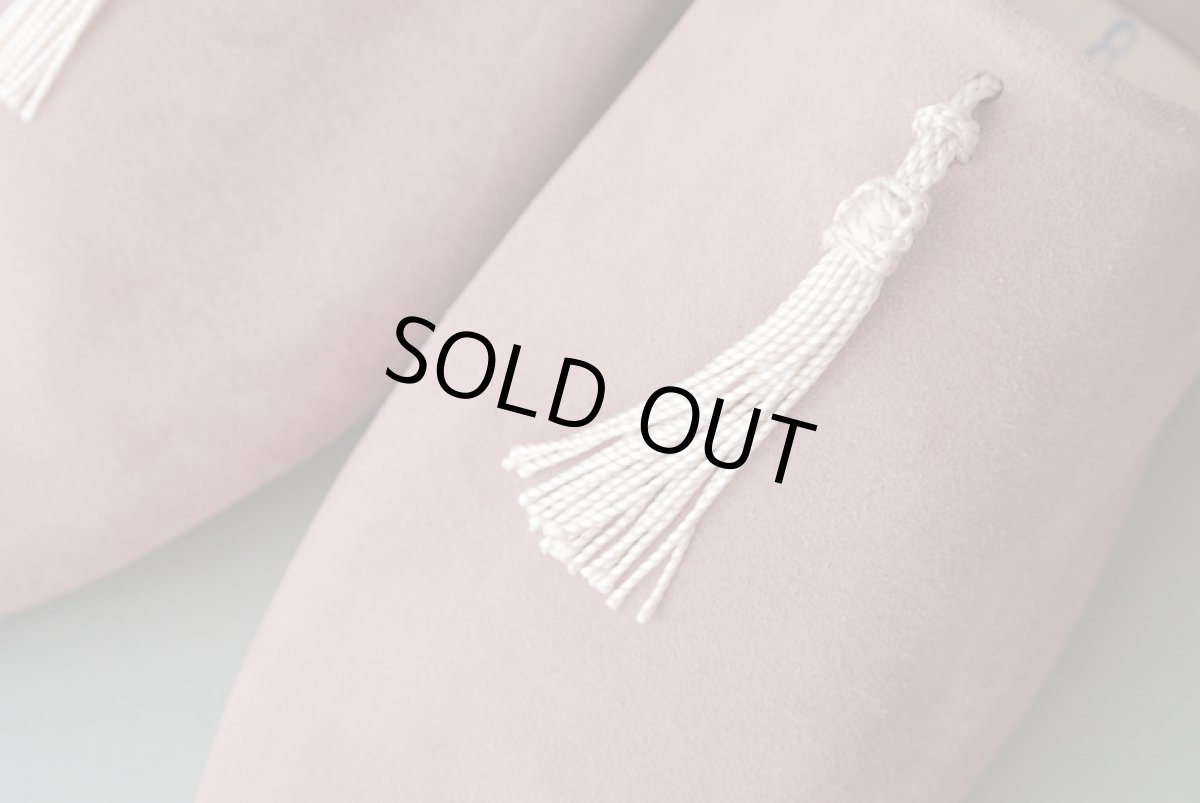 画像3: 外履きバブーシュ|レディース・スウェード タッセル (ピンク×オフホワイト)ラッピング無料・メール便可 (3)