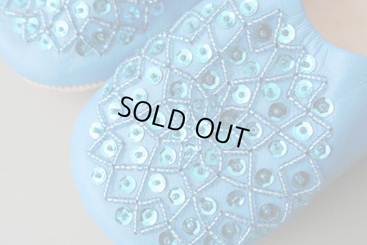 画像3: バブーシュ・スパンコール（ターコイズブルー）24〜25センチ　メール便可・ラッピング無料 (3)