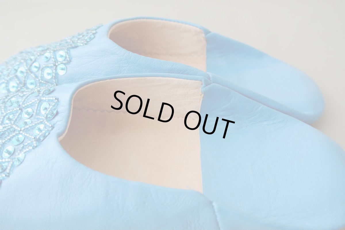 画像5: バブーシュ・スパンコール（ターコイズブルー）24〜25センチ　メール便可・ラッピング無料 (5)