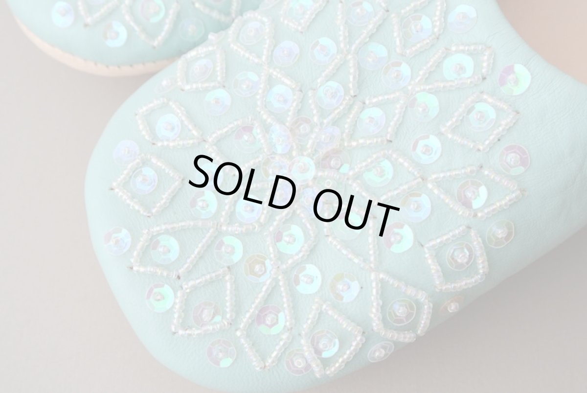 画像3: バブーシュ・スパンコール（ブルーグリーン）24〜25センチ 【ちょっと訳あり】 (3)