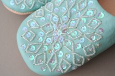 画像3: バブーシュ・スパンコール（ブルーグリーン）24〜25センチ 【ちょっと訳あり】 (3)