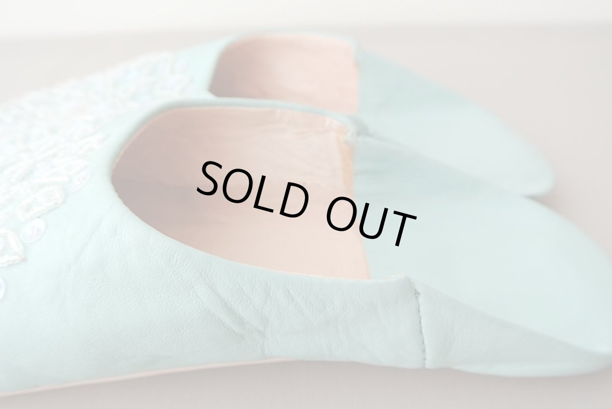 画像4: バブーシュ・スパンコール（ブルーグリーン）24〜25センチ 【ちょっと訳あり】 (4)