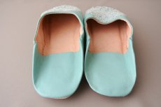 画像5: バブーシュ・スパンコール（ブルーグリーン）24〜25センチ 【ちょっと訳あり】 (5)