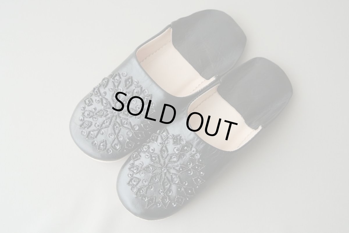 画像2: バブーシュ・スパンコール （ブラック）24〜25センチ 【ちょっと訳あり】 (2)