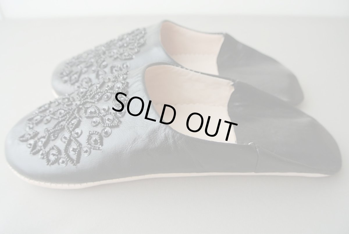 画像4: バブーシュ・スパンコール （ブラック）24〜25センチ 【ちょっと訳あり】 (4)