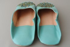 画像6: バブーシュ・スパンコール（ミントグリーン×MIX）24〜25センチ 【ちょっと訳あり】 (6)