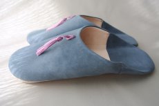 画像4: バブーシュ｜スウェード・タッセル＜レディース＞（ブルーグレー×パープルピンク）24〜25センチ ラッピング無料 (4)