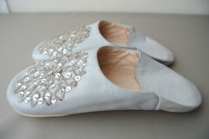 画像4: バブーシュ・スパンコール（ライトグレー×シルバー）24〜25センチ 【ちょっと訳あり】 (4)