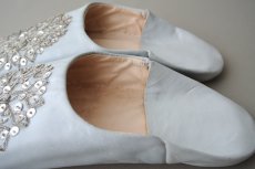 画像5: バブーシュ・スパンコール（ライトグレー×シルバー）24〜25センチ 【ちょっと訳あり】 (5)