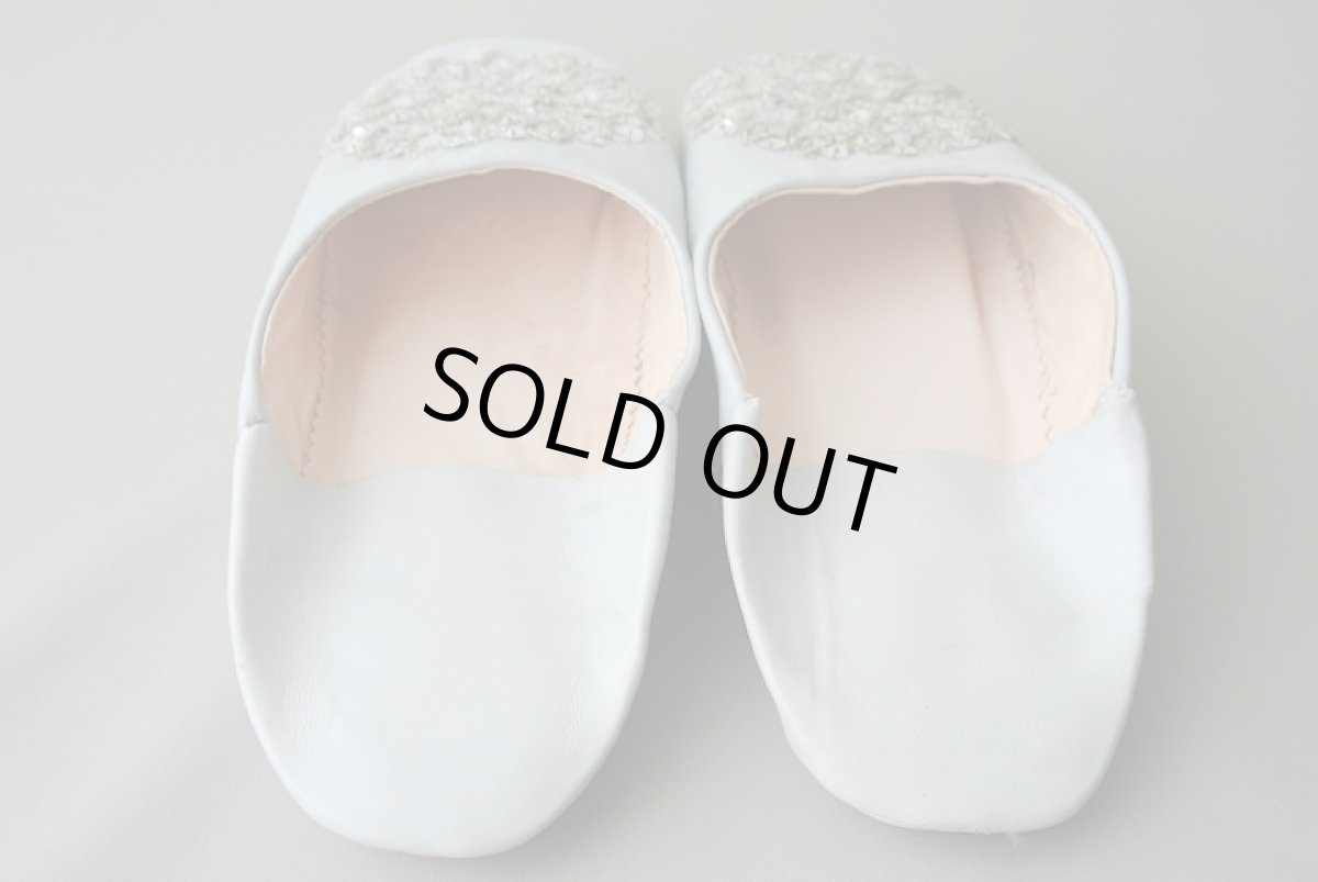 画像6: バブーシュ・スパンコール（ライトグレー×シルバー）24〜25センチ 【ちょっと訳あり】 (6)