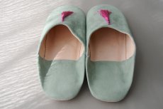 画像6: バブーシュ｜スウェード・タッセル＜レディース＞（ライトグリーン×ピンク）23〜24センチ ラッピング無料 (6)