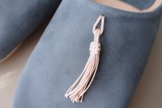 画像3: バブーシュ｜スウェード・タッセル＜メンズ＞（ブルーグレー×ベージュ）26〜27センチ ラッピング無料 (3)