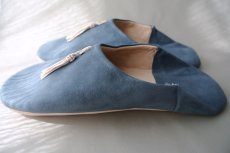 画像4: バブーシュ｜スウェード・タッセル＜メンズ＞（ブルーグレー×ベージュ）26〜27センチ ラッピング無料 (4)