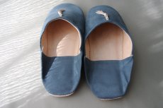 画像6: バブーシュ｜スウェード・タッセル＜メンズ＞（ブルーグレー×ベージュ）26〜27センチ ラッピング無料 (6)