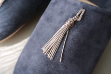 画像3: バブーシュ｜スウェード・タッセル＜メンズ＞（ネイビー×グレージュ）26〜27センチ ラッピング無料 (3)