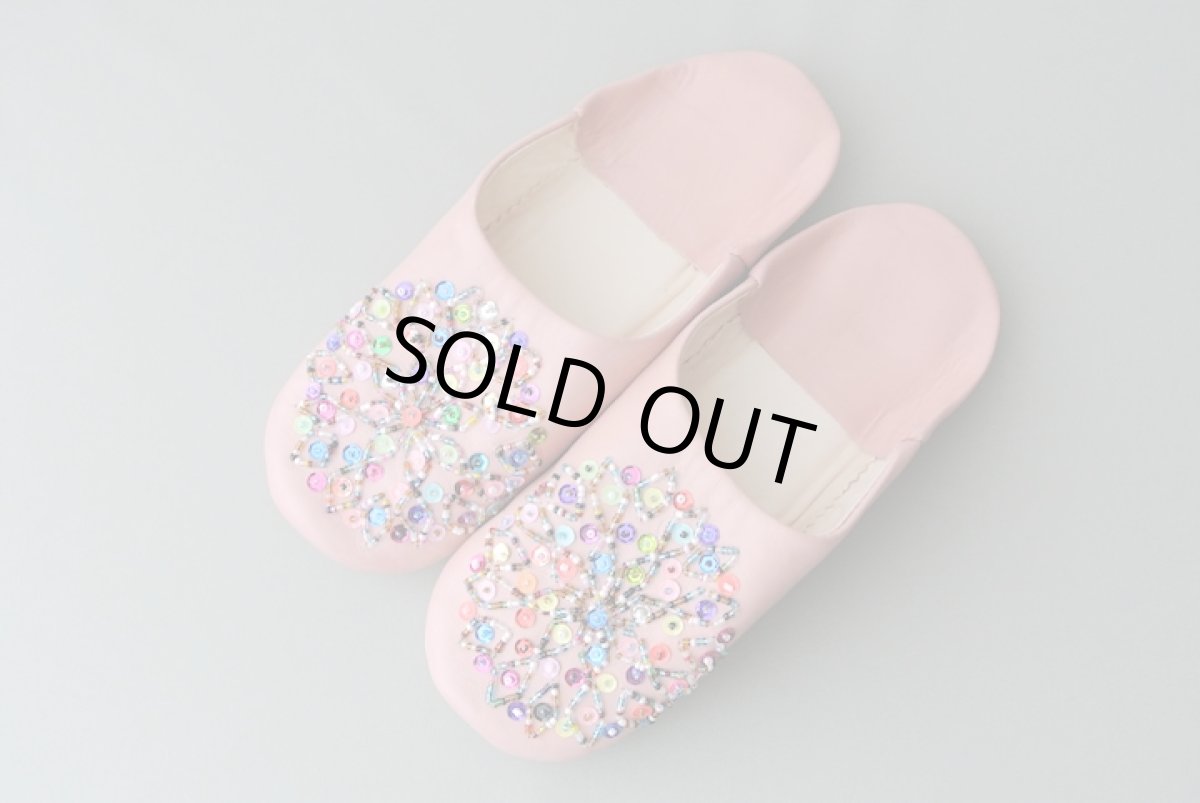 画像2: バブーシュ・スパンコール（ピンク×カラフル）24〜25センチ　メール便可・ラッピング無料 (2)