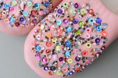 画像3: バブーシュ・スパンコール（ピンク×カラフル）24〜25センチ　メール便可・ラッピング無料 (3)