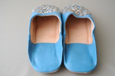 画像6: バブーシュ・スパンコール （セルリアンブルー×シルバー）24〜25センチ 【ちょっと訳あり】 (6)