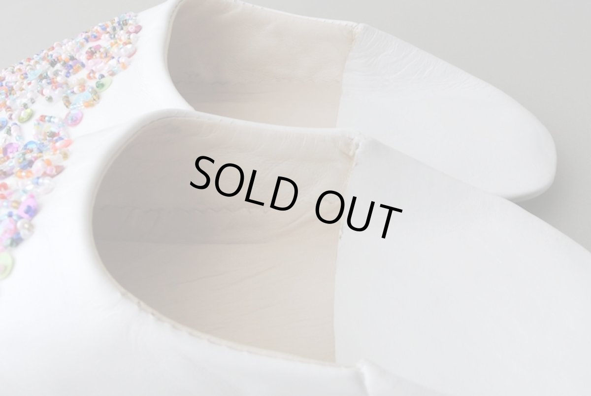 画像5: バブーシュ・スパンコール（白×カラフル）24〜25センチ　メール便可・ラッピング無料 (5)