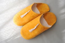 画像2: バブーシュ｜スウェード・タッセル＜レディース＞（イエロー×アイボリー）23〜24センチ ラッピング無料 (2)