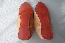 画像7: 外履きバブーシュ｜レディース・スウェード タッセル （ライトブラウン×グレージュ）24〜25センチ ラッピング無料・メール便可 (7)