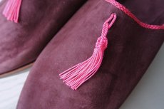 画像3: 外履きバブーシュ｜レディース・スウェード タッセル （紫×ピンク）22〜23センチ ラッピング無料・メール便可 (3)