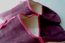 画像5: 外履きバブーシュ｜レディース・スウェード タッセル （紫×ピンク）22〜23センチ ラッピング無料・メール便可 (5)