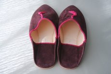 画像6: 外履きバブーシュ｜レディース・スウェード タッセル （紫×ピンク）22〜23センチ ラッピング無料・メール便可 (6)
