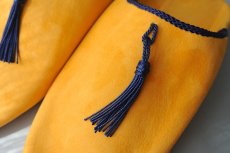 画像3: 外履きバブーシュ｜レディース・スウェード タッセル （イエロー×紫）23〜24センチ ラッピング無料・メール便可 (3)