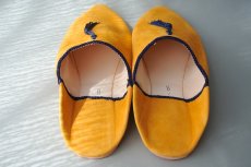 画像6: 外履きバブーシュ｜レディース・スウェード タッセル （イエロー×紫）23〜24センチ ラッピング無料・メール便可 (6)