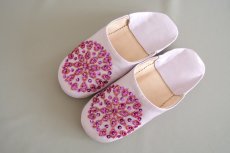 画像2: バブーシュ・スパンコール（薄紫×赤紫）22〜25センチ　メール便可・ラッピング無料 (2)