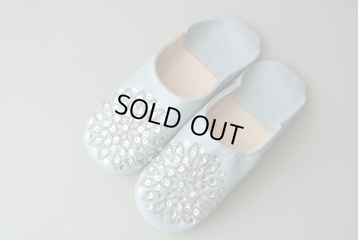 画像2: バブーシュ・スパンコール(ライトグレー×シルバー)メール便可・ラッピング無料 (2)