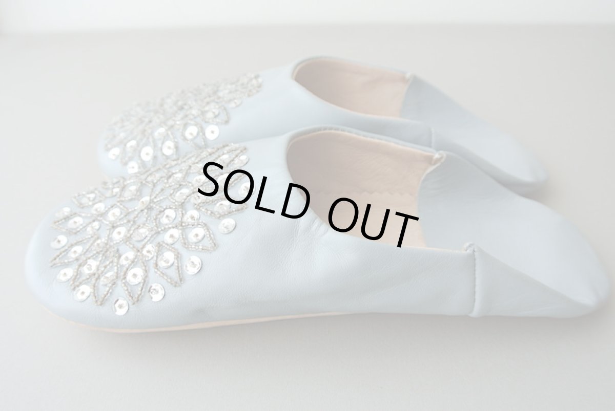 画像4: バブーシュ・スパンコール(ライトグレー×シルバー)メール便可・ラッピング無料 (4)