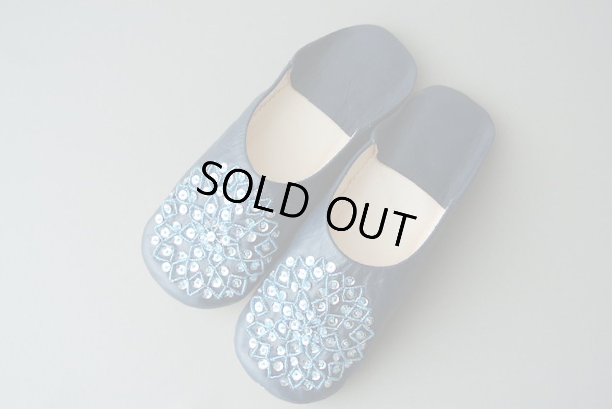 画像2: バブーシュ・スパンコール （ネイビー×シルバー）メール便可・ラッピング無料 (2)