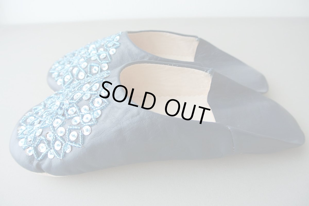 画像4: バブーシュ・スパンコール （ネイビー×シルバー）メール便可・ラッピング無料 (4)