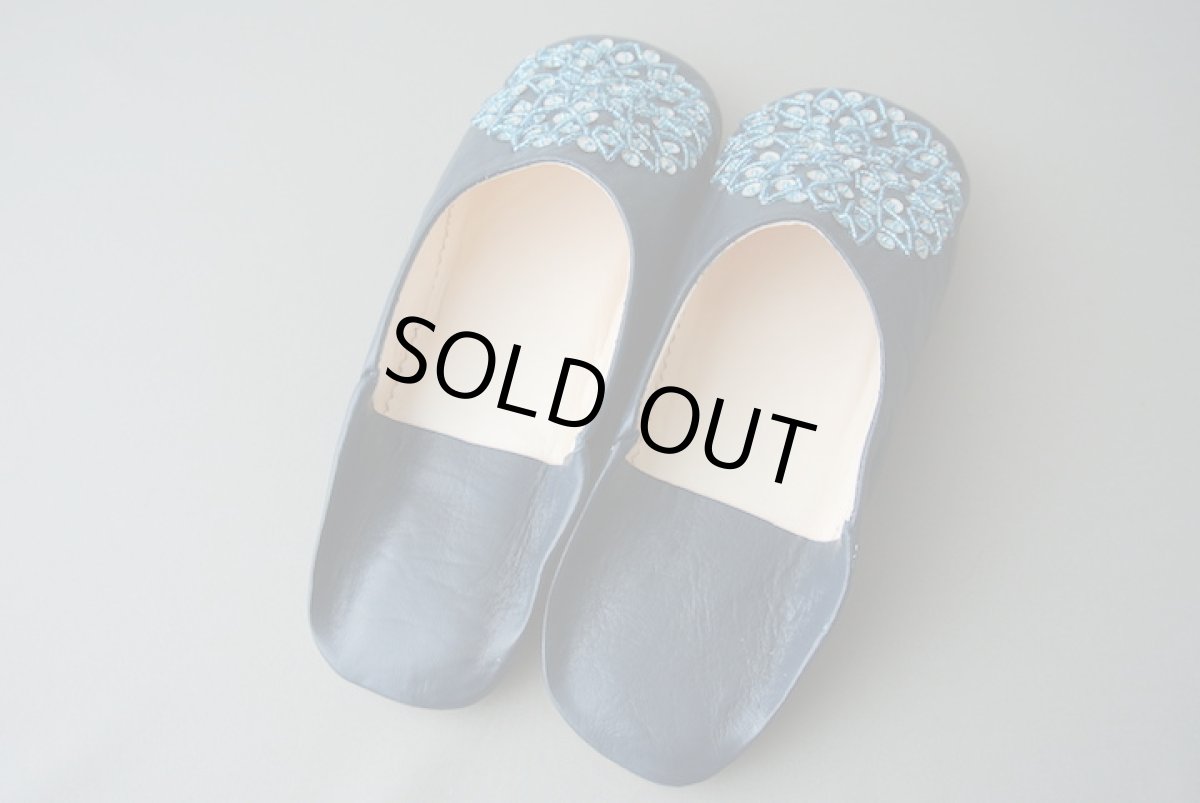 画像6: バブーシュ・スパンコール （ネイビー×シルバー）メール便可・ラッピング無料 (6)