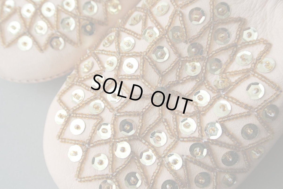 画像3: バブーシュ・スパンコール（ ヌメ革×ゴールド） メール便可・ラッピング無料 (3)