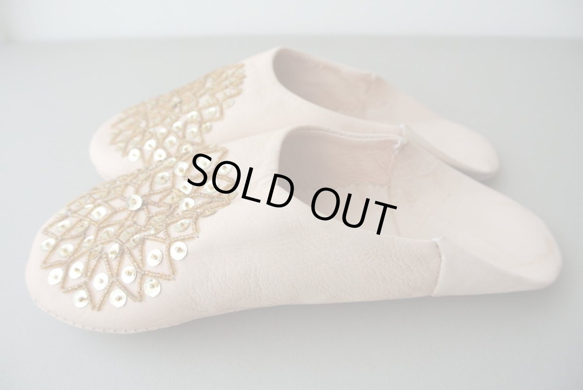 画像4: バブーシュ・スパンコール（ ヌメ革×ゴールド） メール便可・ラッピング無料 (4)