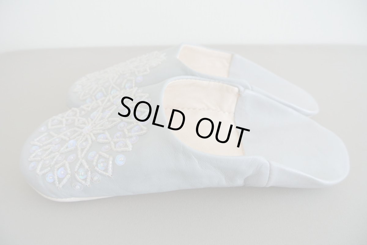 画像4: バブーシュ・スパンコール（ライトグレー×オーロラ）24〜25センチ　メール便可・ラッピング無料 (4)