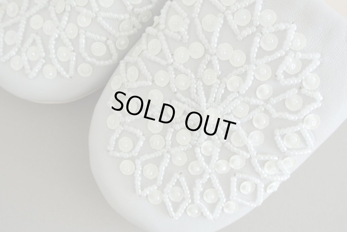 画像3: バブーシュ・スパンコール（ライトグレー×白）24〜25センチ　メール便可・ラッピング無料 (3)