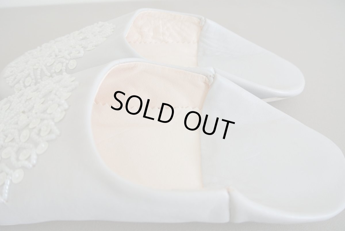 画像5: バブーシュ・スパンコール（ライトグレー×白）24〜25センチ　メール便可・ラッピング無料 (5)