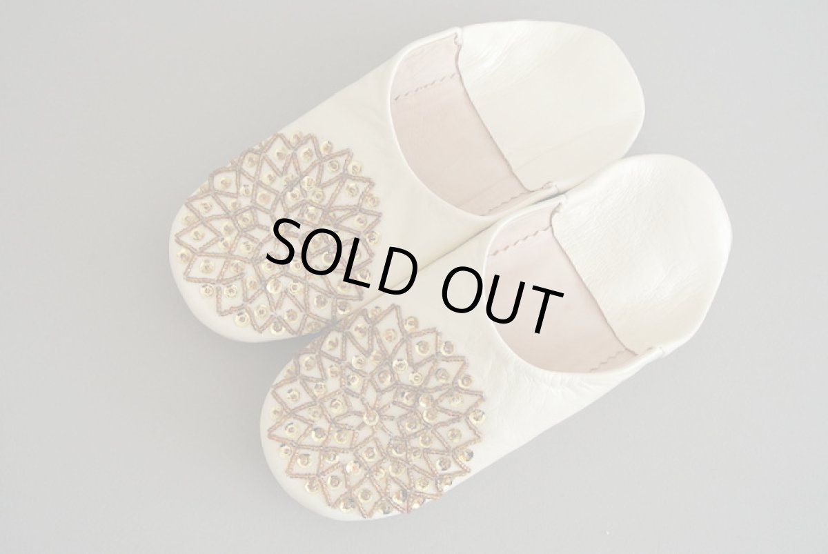 画像2: バブーシュ・スパンコール（アイボリー× ゴールド）メール便可・ラッピング無料 (2)